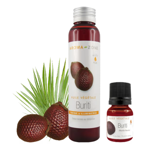 Flacon en plastique d'huile de buriti de la marque Aromazone 